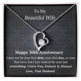 Wife 30th Anniversary - Forever Love Heart Necklace