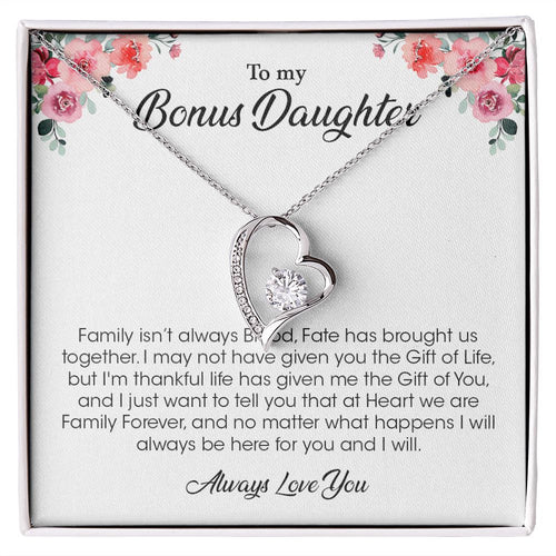 My Bonus Daughter | The Gift Of You - Forever Love Necklace Gift For Mom, necklace For Wife, Gift For Mother's Day