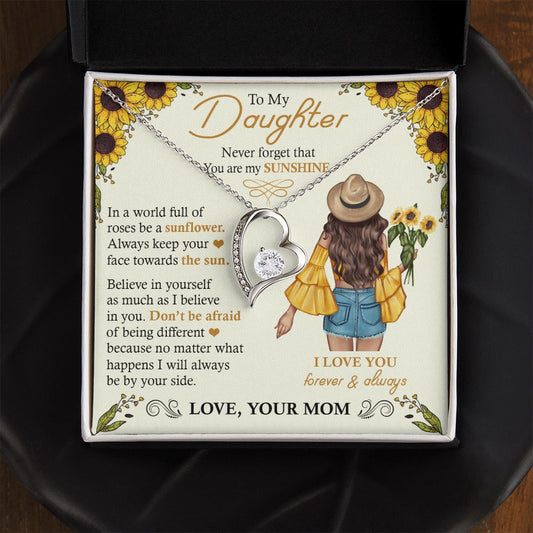 To My Daughter | My Sunshine | Forever Love Necklace | Gift for Daughter from Mom