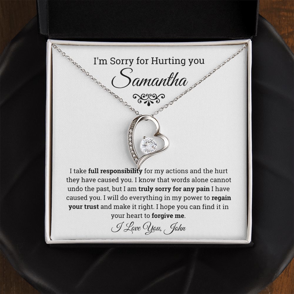 Personalized I'm Sorry Forever Love Necklace, Apology Gift