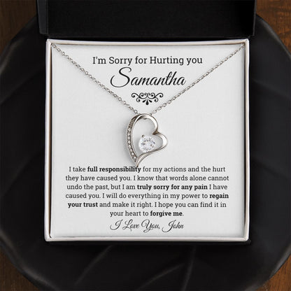 Personalized I'm Sorry Forever Love Necklace, Apology Gift