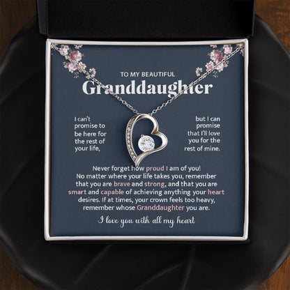Granddaughter Brave & Strong, Forever Love Necklace, Perfect Gift For Granddaughter