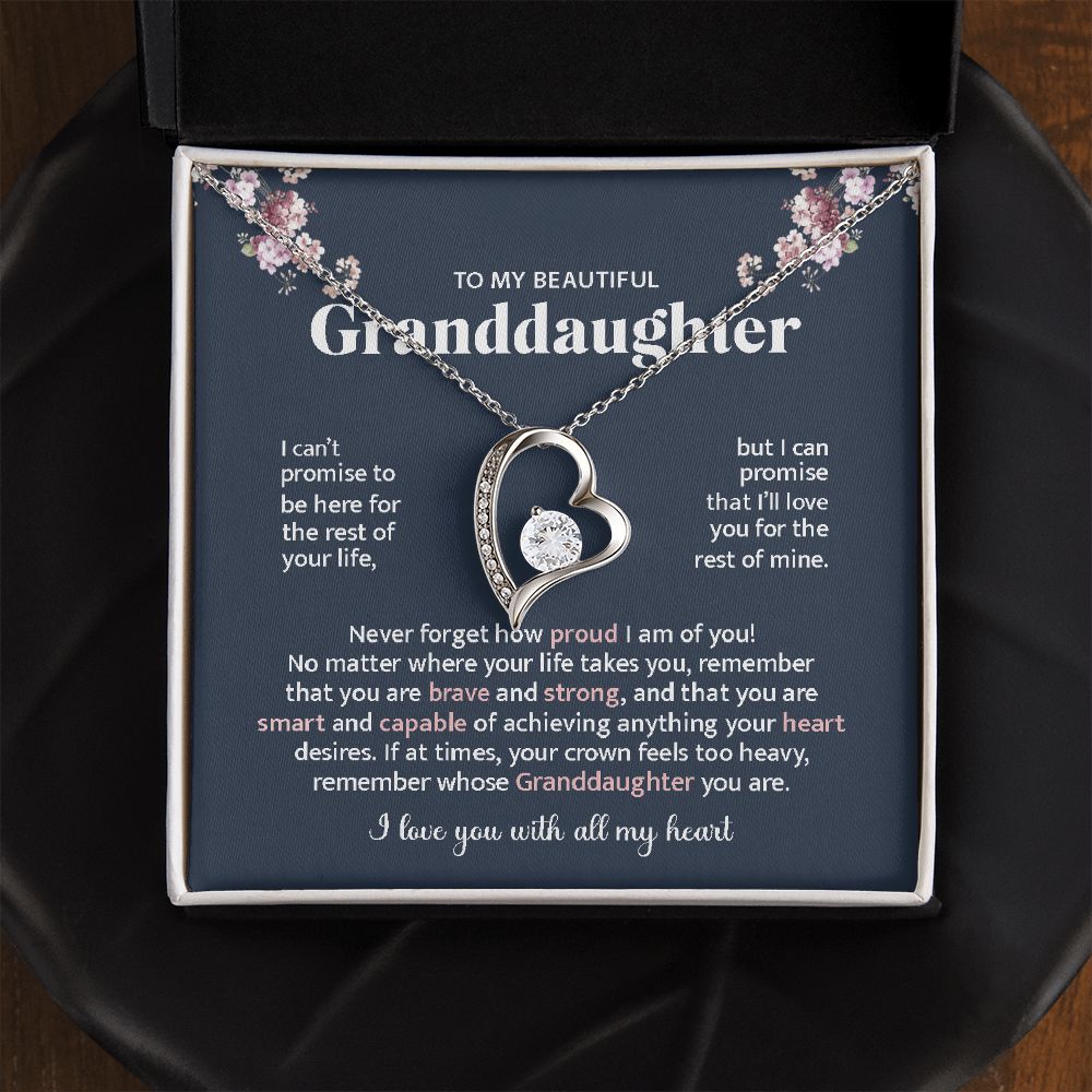 Granddaughter Brave & Strong, Forever Love Necklace, Perfect Gift For Granddaughter