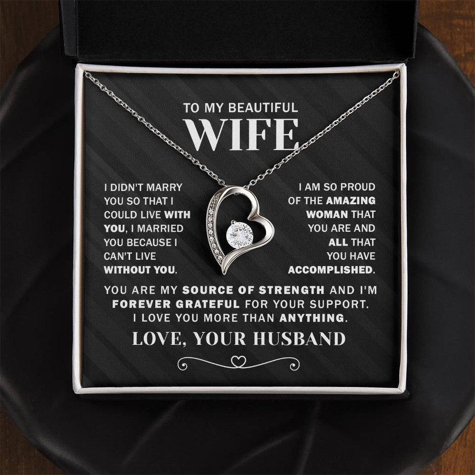 To My Wife I'm Forever Grateful - Forever Love Necklace from Husband