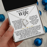 To My Beautiful Wife | Meeting You Was Fate | Forever Love Necklace | Romantic Gift for Wife