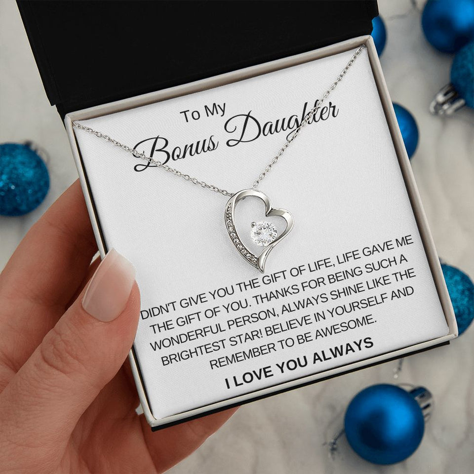 Forever Love Necklace for Bonus Daughter Gift For Mom, necklace For Wife, Gift For Mother's Day
