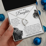 To My Daughter Necklace Never Forget Forever Love You, Best Gift for Daughter, Necklace for Daughter, Forever Love Necklace