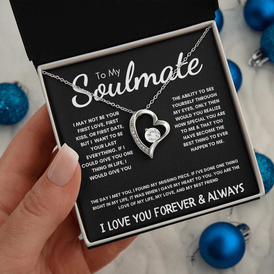 To My Soulmate - Forever Love Necklace - The Day I Met You - Black Card