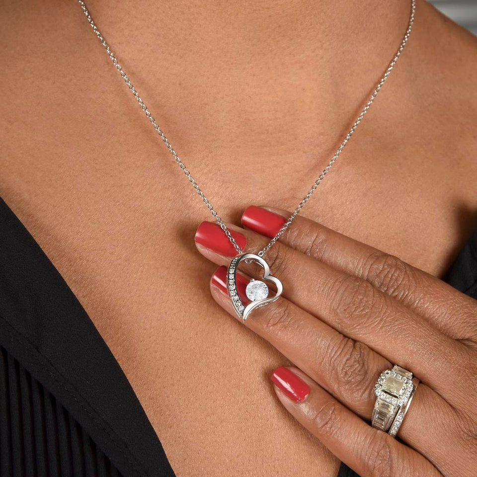 To My Daughter -Learn From Everything -  Forever Love Heart Necklace