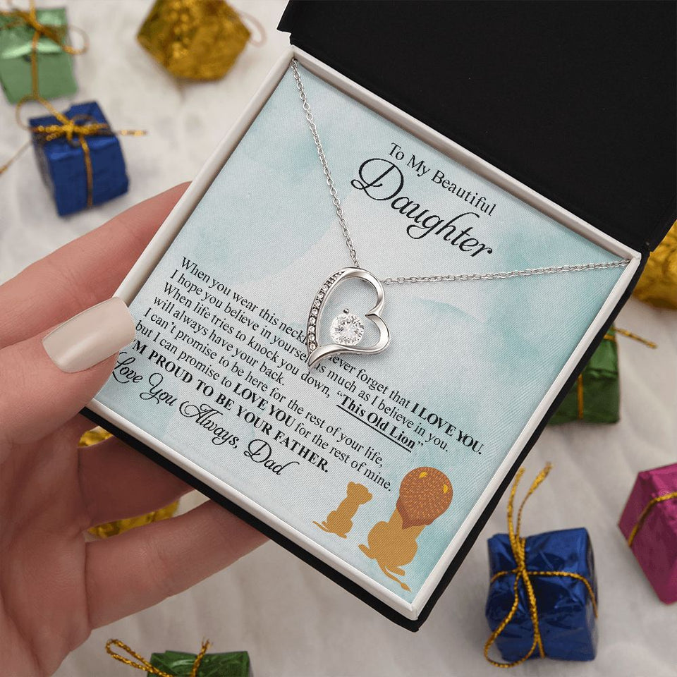 Beautiful Daughter | Proud To Be Your Father | Forever Love Necklace | Gift For Daughter From Dad