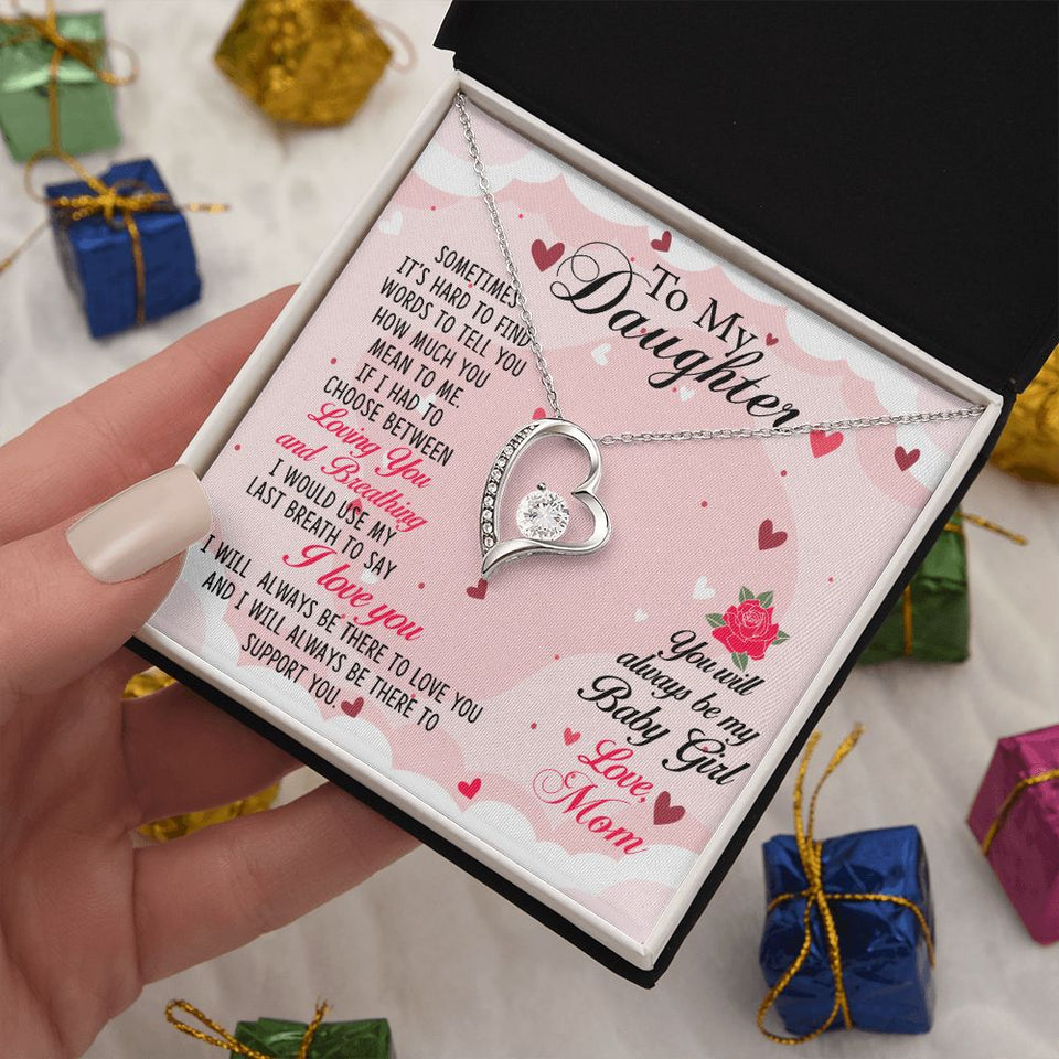 To my Daughter-01 Daughter Forever Love Heart Necklace
