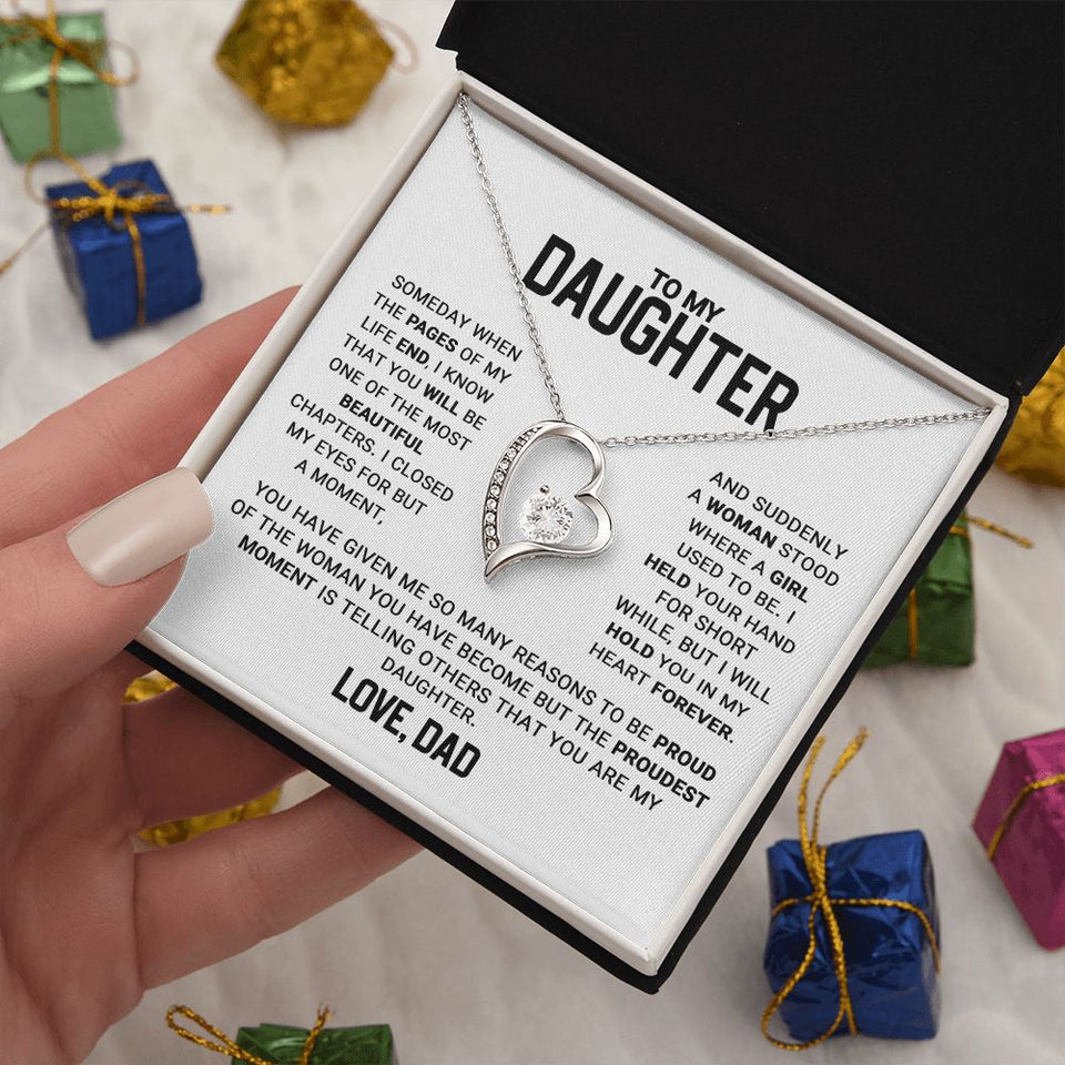 Daughter Proudest Moment, Forever Love Necklace, Gift For Daughter From Dad, Christmas Gift Idea.