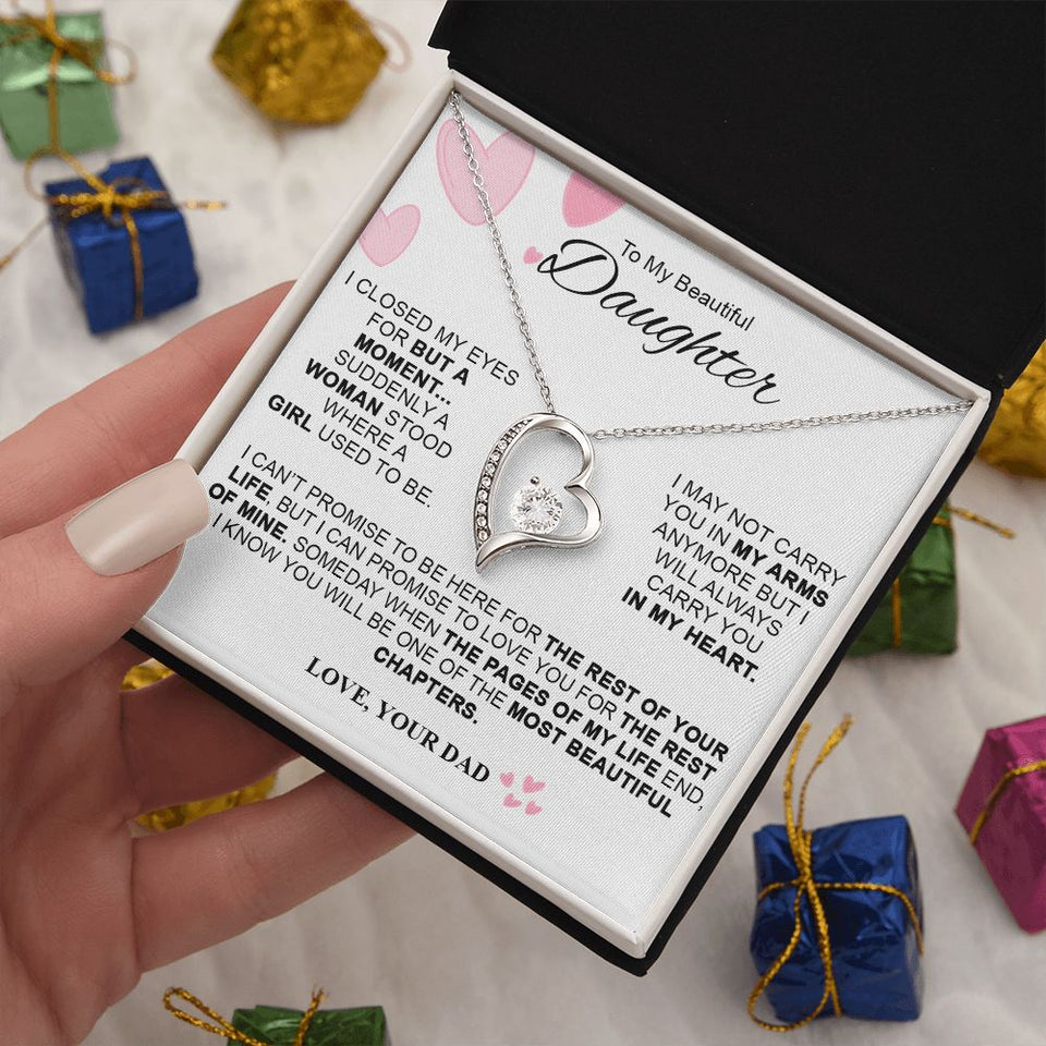 Daughter I Closed My Eyes For But A Moment | Best Gift For Daughter From Dad | Forever Love Necklace