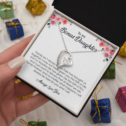 My Bonus Daughter | The Gift Of You - Forever Love Necklace Gift For Mom, necklace For Wife, Gift For Mother's Day