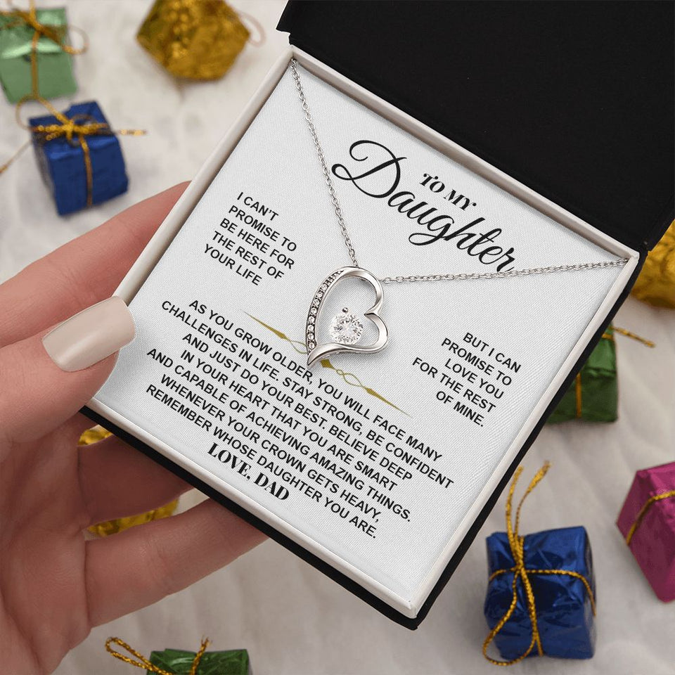 To My Daughter Gift From Dad | Be Confident And Just Do Your Best | Forever Love Necklace