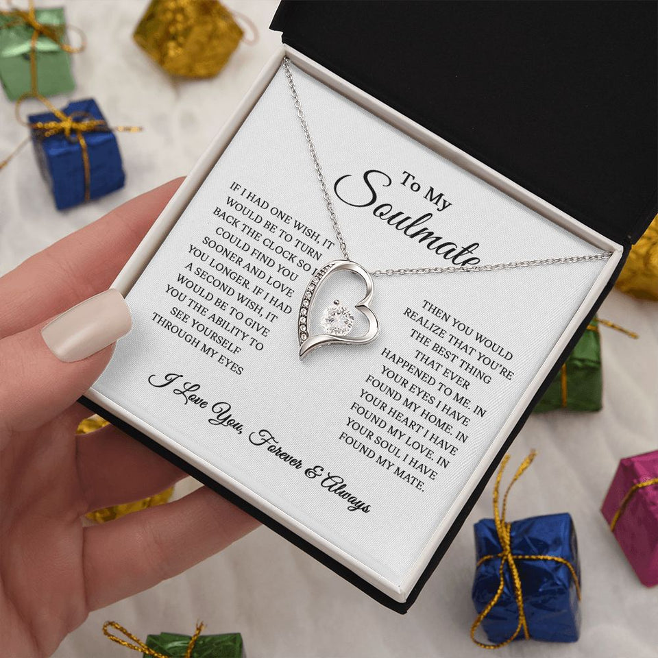 To My Soulmate In Your Eyes | Romantic Gift For Your Soulmate | Forever Love Necklace