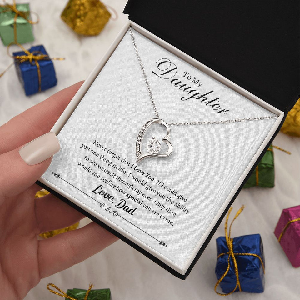 To My Daughter - Never Forget - Love Dad - Forever Love Necklace Gift For Mom, necklace For Wife, Gift For Mother's Day