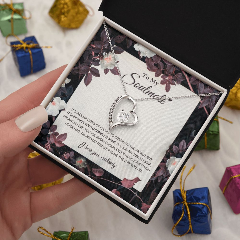 To My Soulmate - I Love You Endlessly, Forever Love Necklace