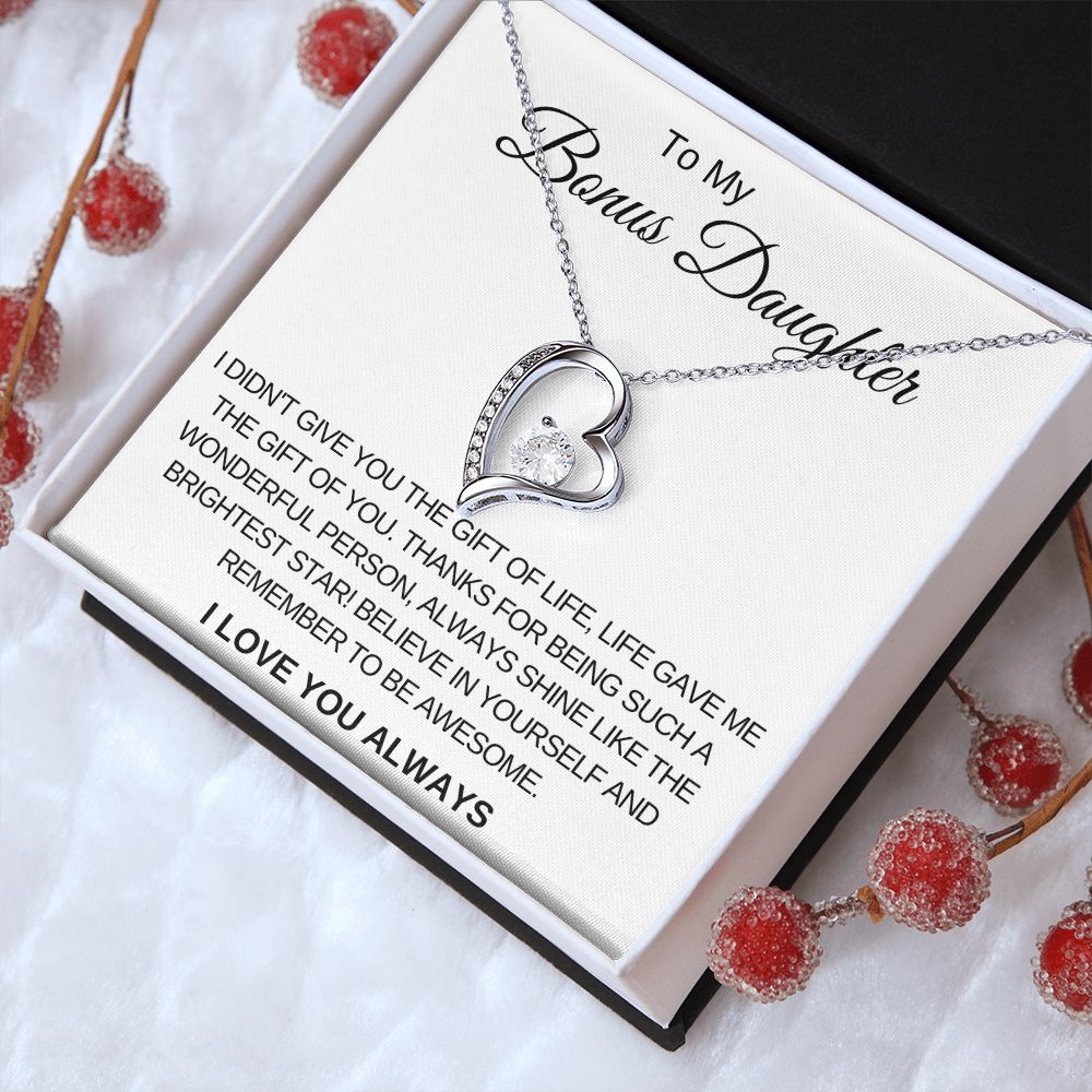 Forever Love Necklace for Bonus Daughter Gift For Mom, necklace For Wife, Gift For Mother's Day