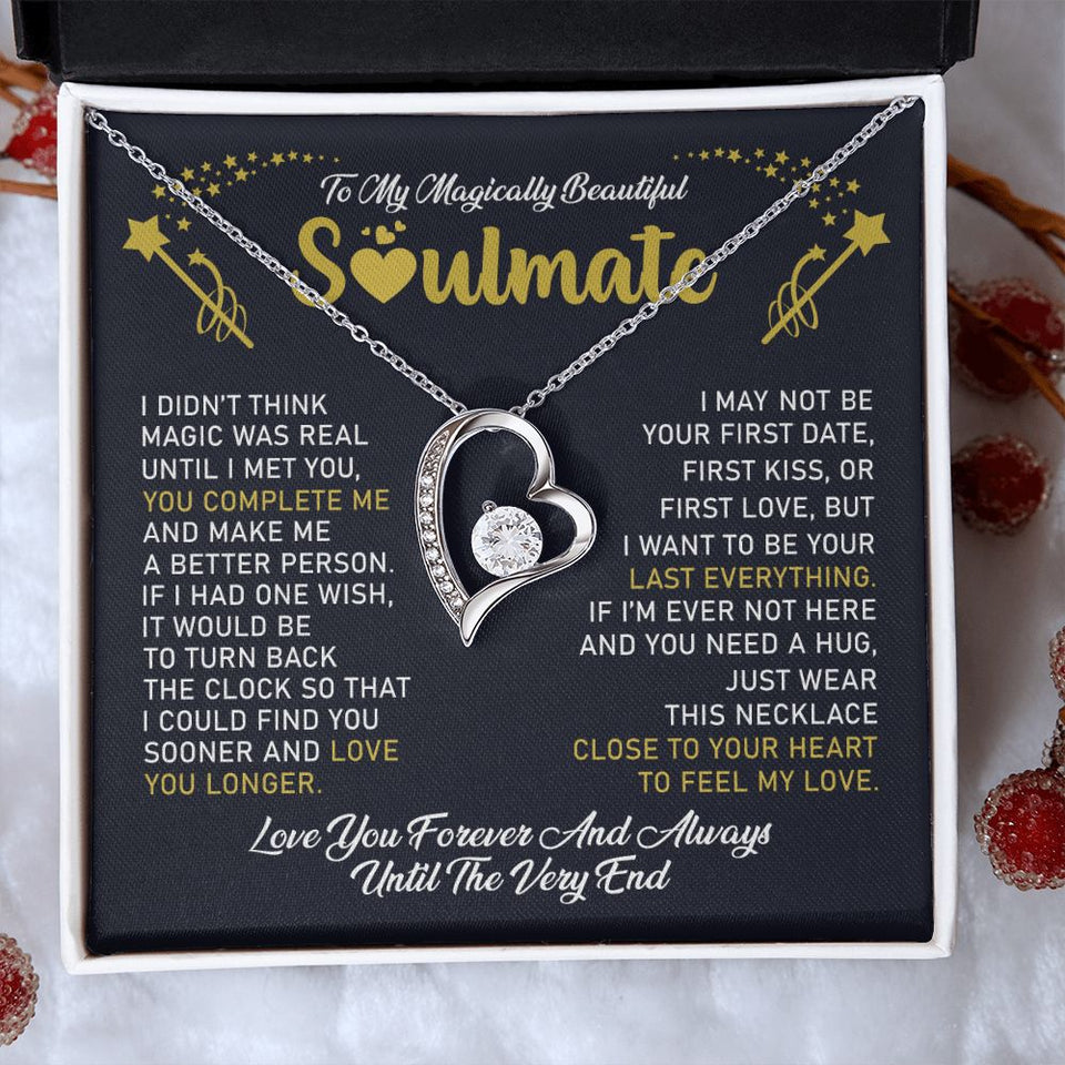 Soulmate You Complete Me, Forever Love Necklace, Valentine's Day Gift For Her