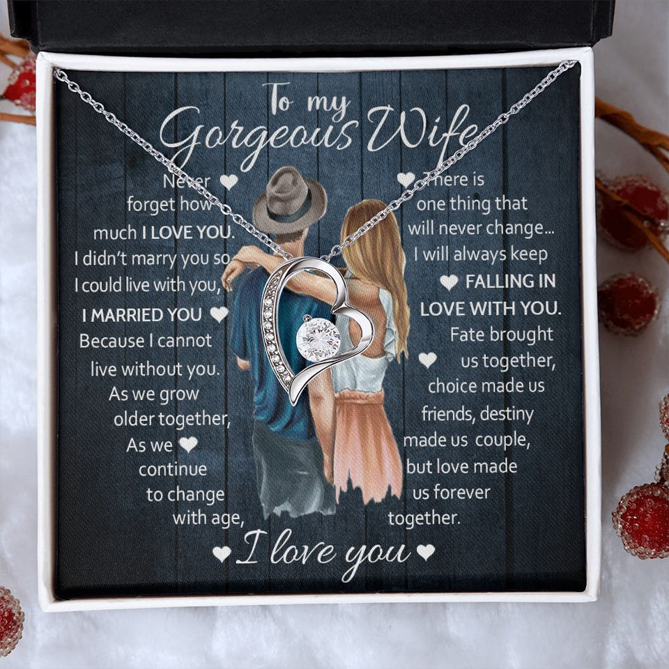 Wife Falling In Love With You, Forever Love Necklace, Gift For Wife From Husband