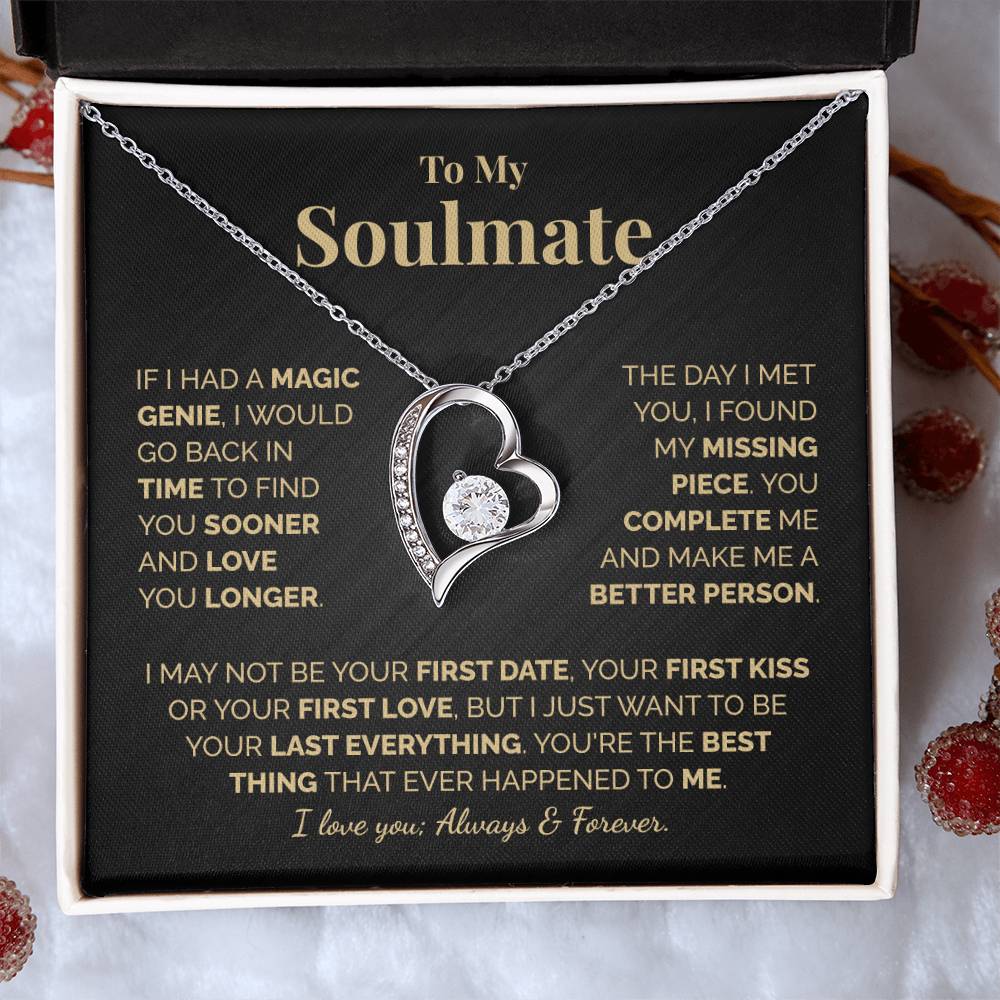 To My Soulmate, Always & Forever, Love Knot Necklace, Anniversary Gift, Valentine Necklace