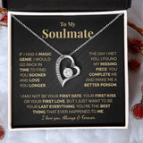 To My Soulmate, Always & Forever, Love Knot Necklace, Anniversary Gift, Valentine Necklace