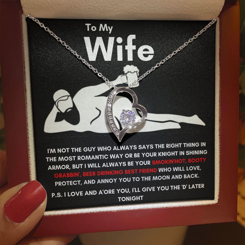 To My Wife - Forever Love Necklace - Booty Grabbin' - Black Card Gift For Mom, necklace For Wife, Gift For Mother's Day