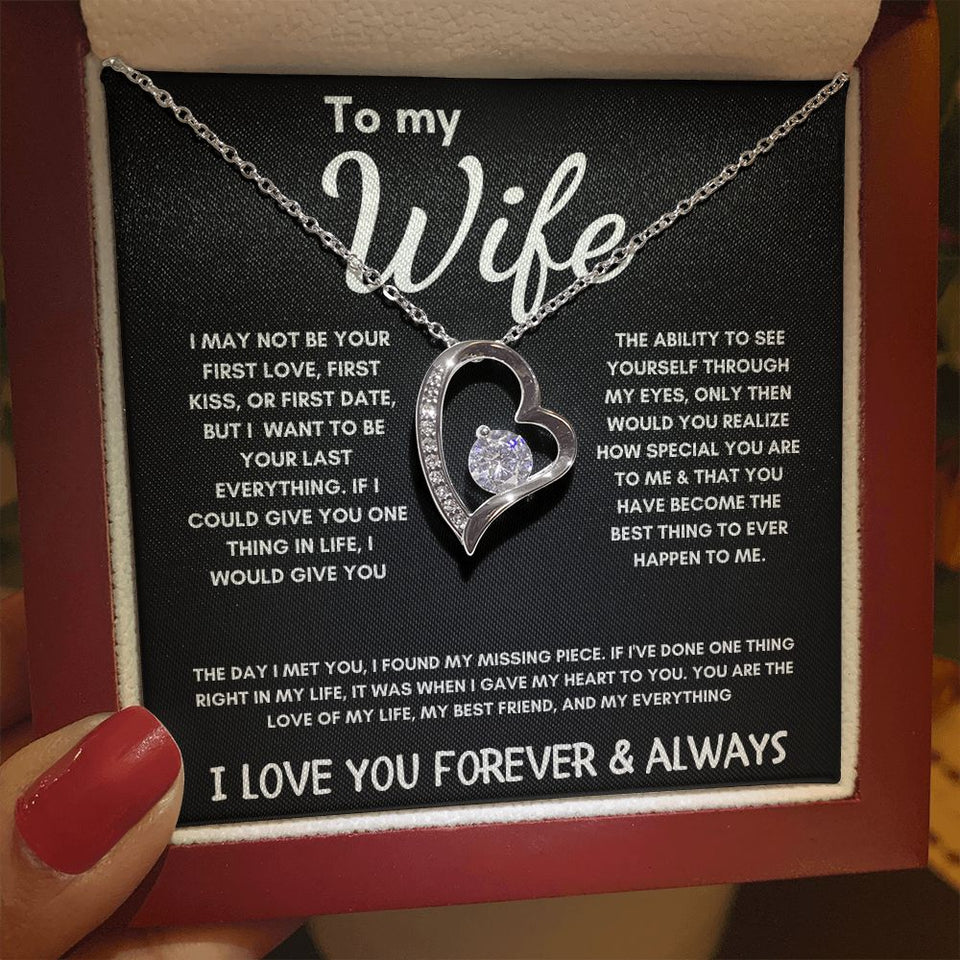 To My Wife - Forever Love Necklace - The Day I Met You - Black Card Gift For Mom, necklace For Wife, Gift For Mother's Day
