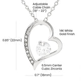 Wife - 1st Anniversary - Forever Love Heart Necklace
