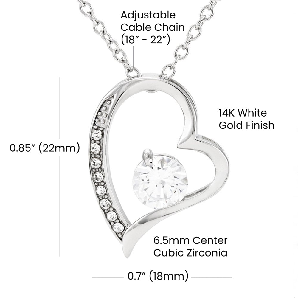 Wife - 3rd Anniversary - Forever Love Heart Necklace
