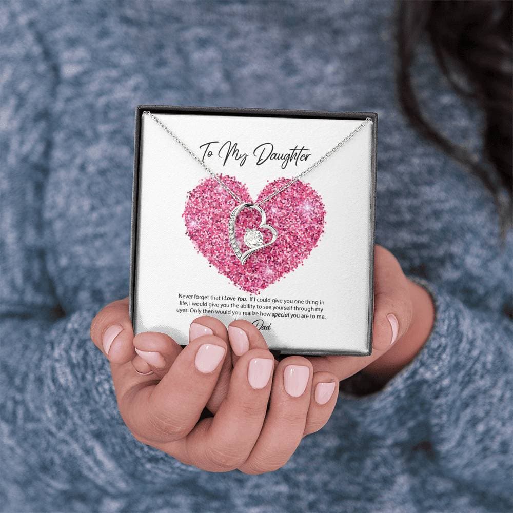 To My Daughter Love Dad Forever Love Necklace