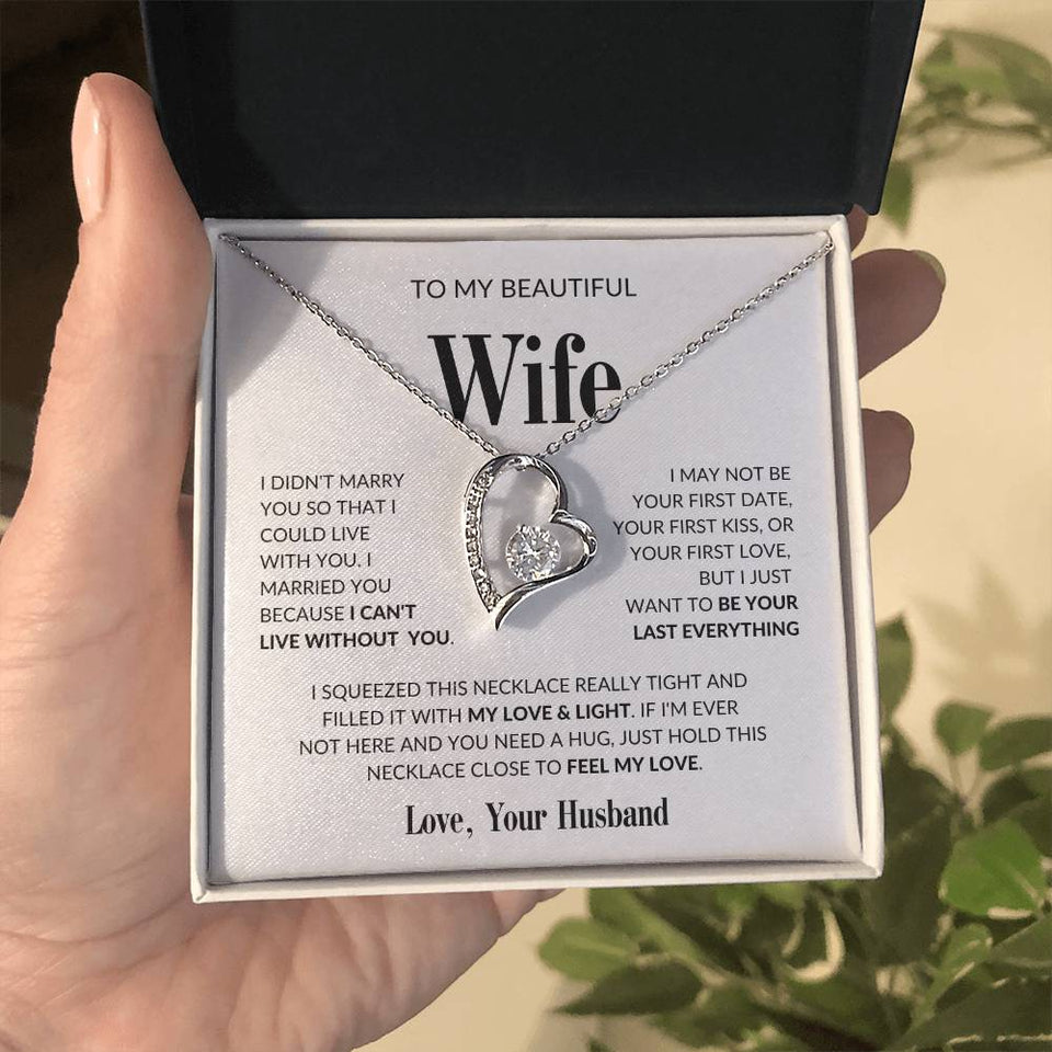 To my Wife Forever Love Necklace Love & Light Gift for her