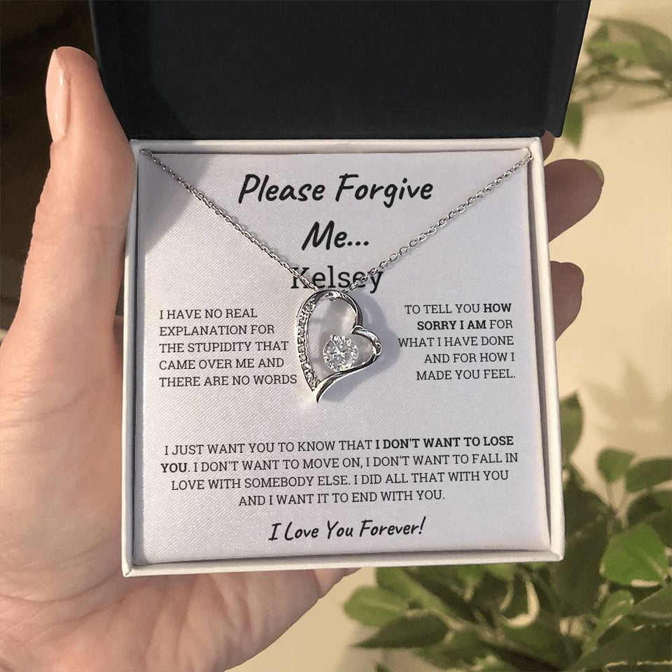 Please forgive me Personalized Forever Love Necklace, Apology Gift