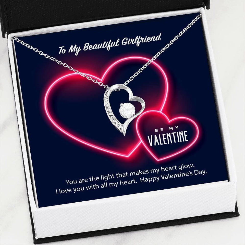 To My Girlfriend Be My Valentine Forever Love Necklace