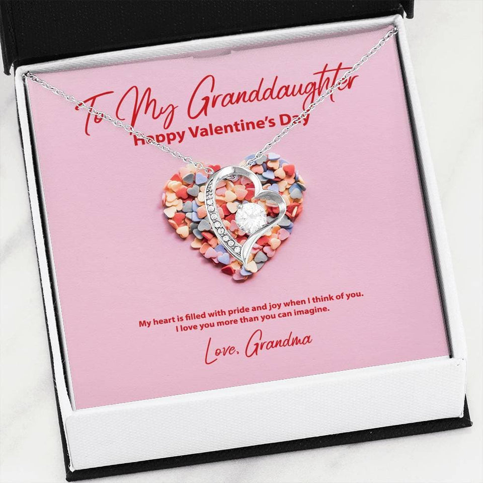 To My Granddaughter from Grandma Valentine's Day Forever Love Necklace
