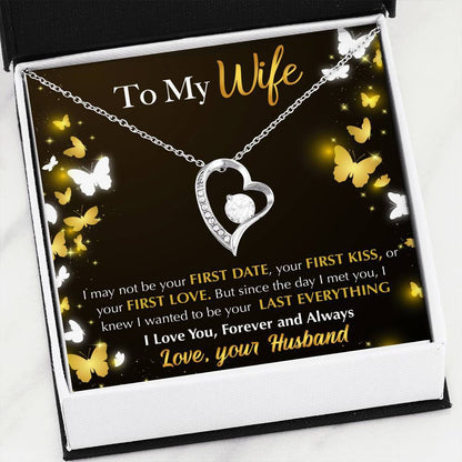 Namashops - Forever Love Necklace - To My Wife - Last Everything - Butterflies, Gift For Wife, For Mom, Gift For Christmas, Birthday