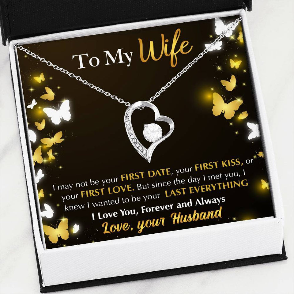 Namashops - Forever Love Necklace - To My Wife - Last Everything - Butterflies, Gift For Wife, For Mom, Gift For Christmas, Birthday