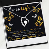 Forever Love Necklace - To My Wife - Last Everything - Flying Butterflies Gift For Wife For Mom Gift For