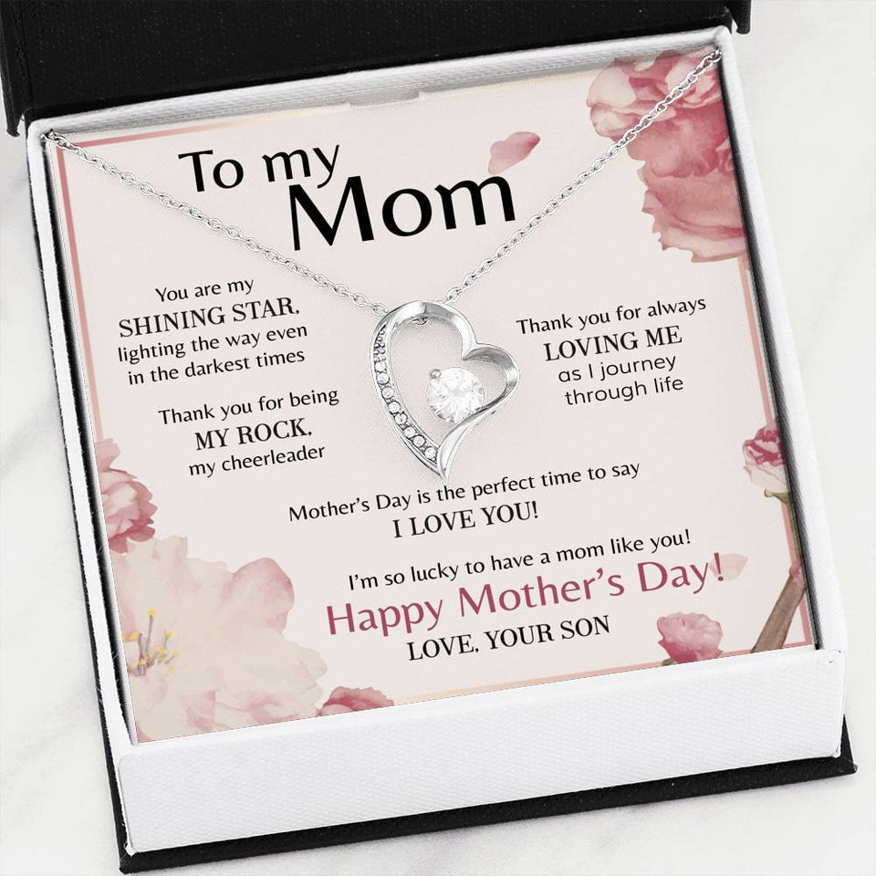 Namashops - Forever Love Necklace - To My Mom - Forever Love - I Love You Mother, Gift For Wife, For Mom, Gift For Christmas, Birthday