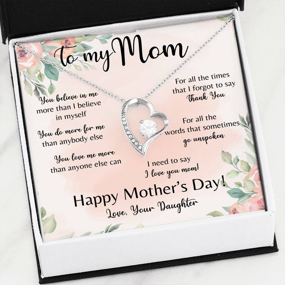 Forever Love Necklace - To My Mom - You Believe in Me - Forever Love Gift For Wife For Mom Gift For