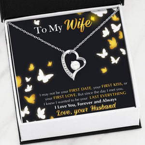 Namashops - Forever Love Necklace - To My Wife - Last Everything - Butterfly, Gift For Wife, For Mom, Gift For Christmas, Birthday