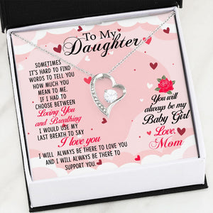 To my Daughter-01 Daughter Forever Love Heart Necklace
