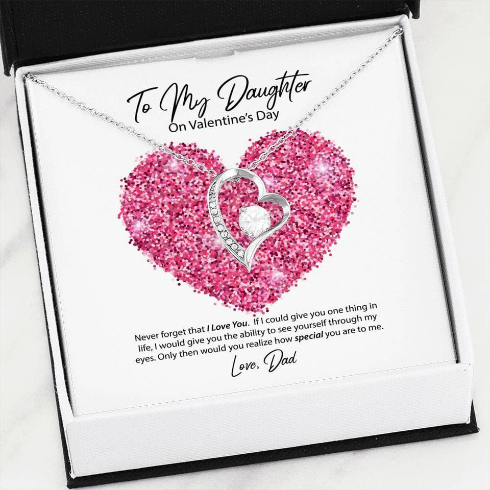 To My Daughter from Dad Valentine's Day Forever Love Necklace