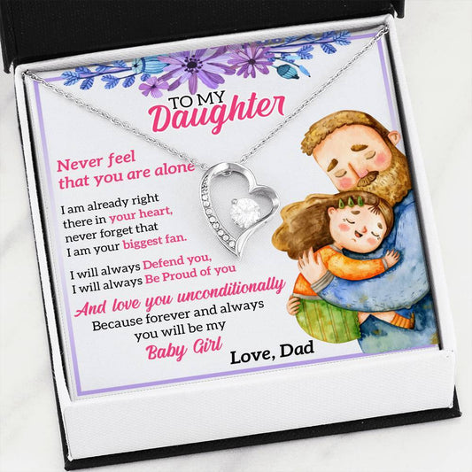 Forever Love Necklace - To My Daughter - Forever Love - Love You Unconditionally Gift For Wife For Mom