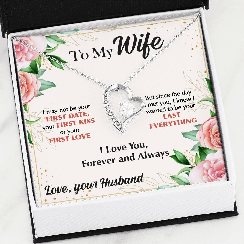 Namashops - Forever Love Necklace - To My Wife - F&W - Last Everything Card, Gift For Wife, For Mom, Gift For Christmas, Birthday