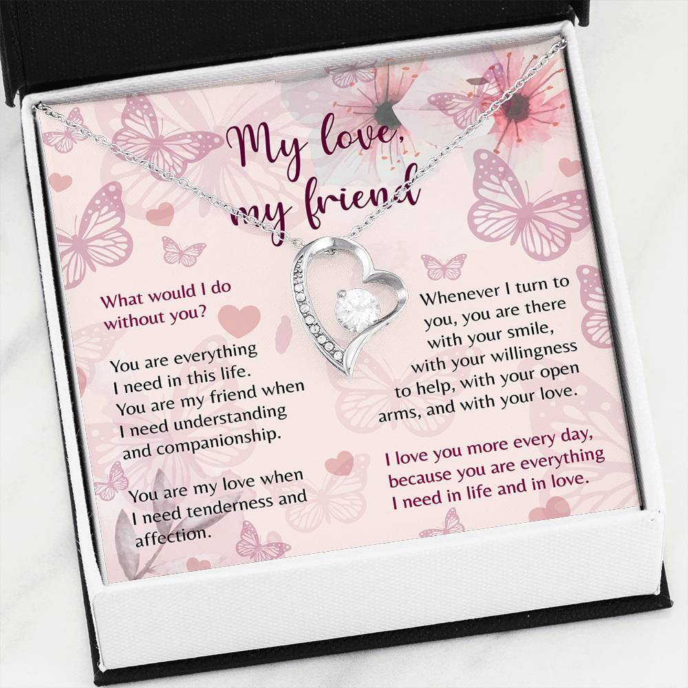 Namashops - Forever Love Necklace - To My Girlfriend - Forever Love - I Love You More Every Day, Gift For Wife, For Mom, Gift For Christmas, Birthday