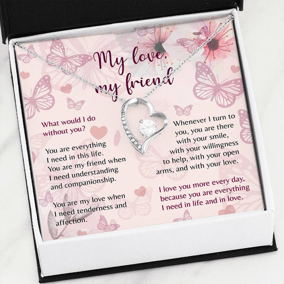 Namashops - Forever Love Necklace - To My Girlfriend - Forever Love - I Love You More Every Day, Gift For Wife, For Mom, Gift For Christmas, Birthday