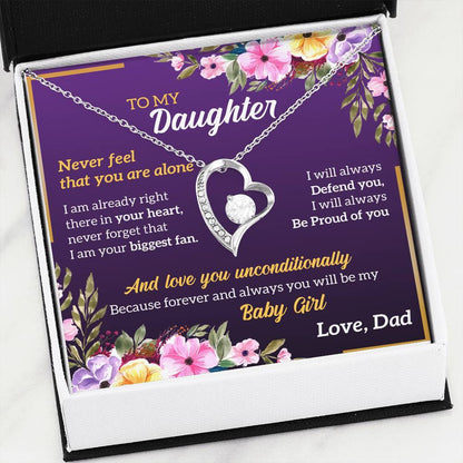 Namashops - Forever Love Necklace - To My Daughter - Forever Love - You are not alone, Gift For Wife, For Mom, Gift For Christmas, Birthday