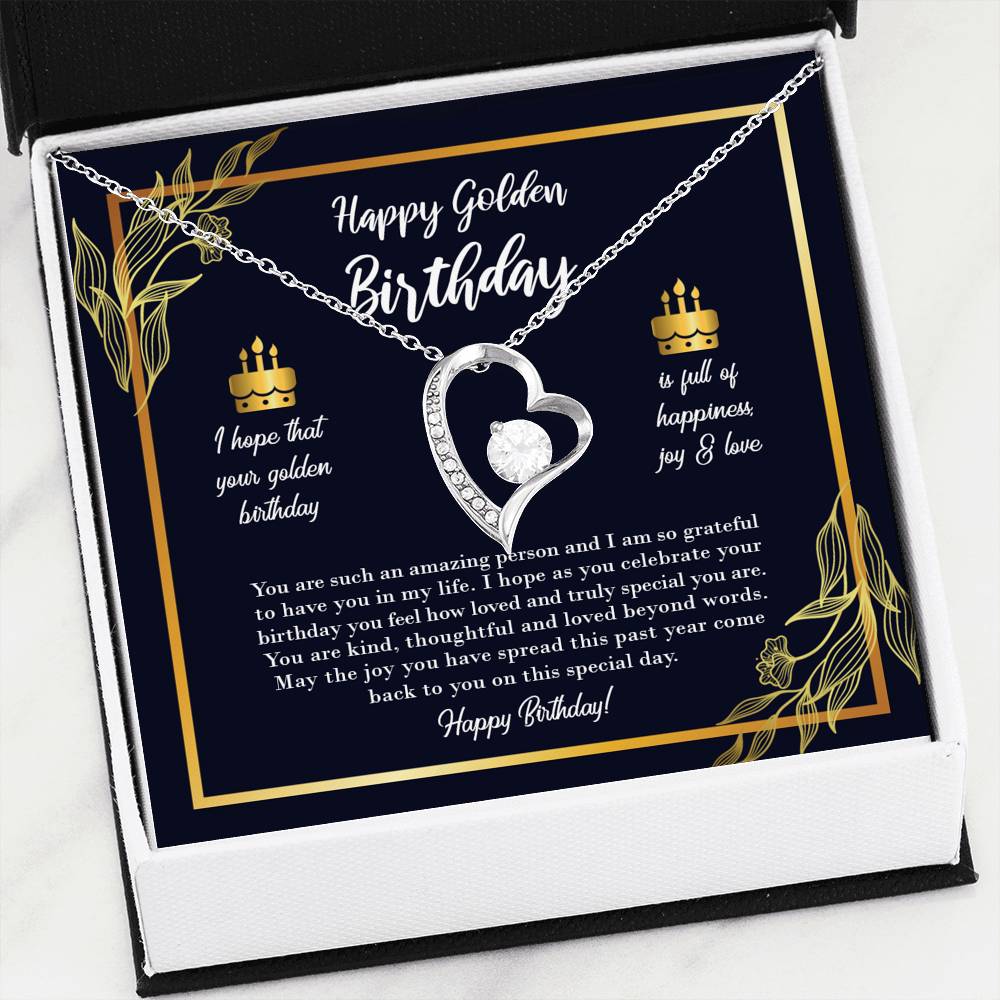 Happy Golden Birthday - Birthday Gift Forever Love Necklace